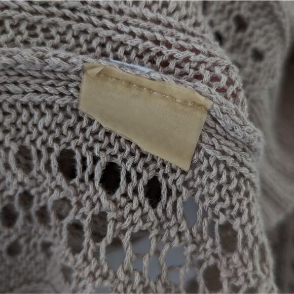 Alice + Olivia Tan/Taupe Open Knit Long Cardigan - Picture 4 of 6